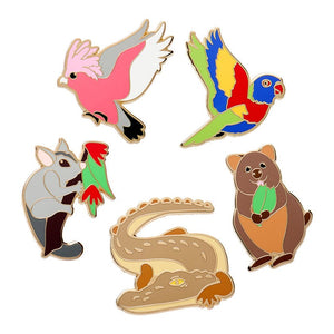 Australiana Enamel Pin Pack - 5 Piece  -  Erstwilder  -  Quirky Resin and Enamel Accessories