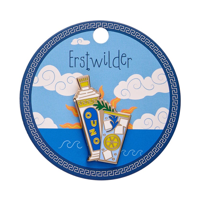 Opa! Ouzo Enamel Pin  -  Erstwilder  -  Quirky Resin and Enamel Accessories