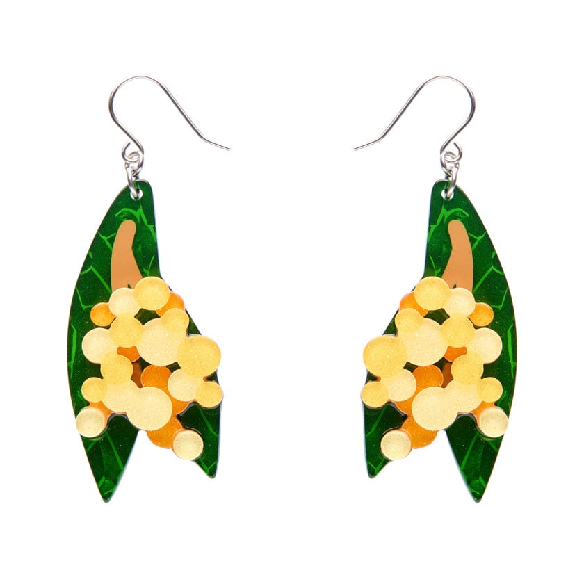 Golden Wattle Drop Earrings  -  Erstwilder  -  Quirky Resin and Enamel Accessories