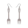 Fork, Please! Drop Earrings - Silver  -  Erstwilder Essentials  -  Quirky Resin and Enamel Accessories
