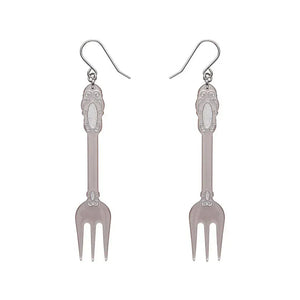Fork, Please! Drop Earrings - Silver  -  Erstwilder Essentials  -  Quirky Resin and Enamel Accessories