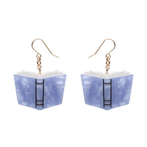 Story Book Drop Earrings - Blue  -  Erstwilder Essentials  -  Quirky Resin and Enamel Accessories