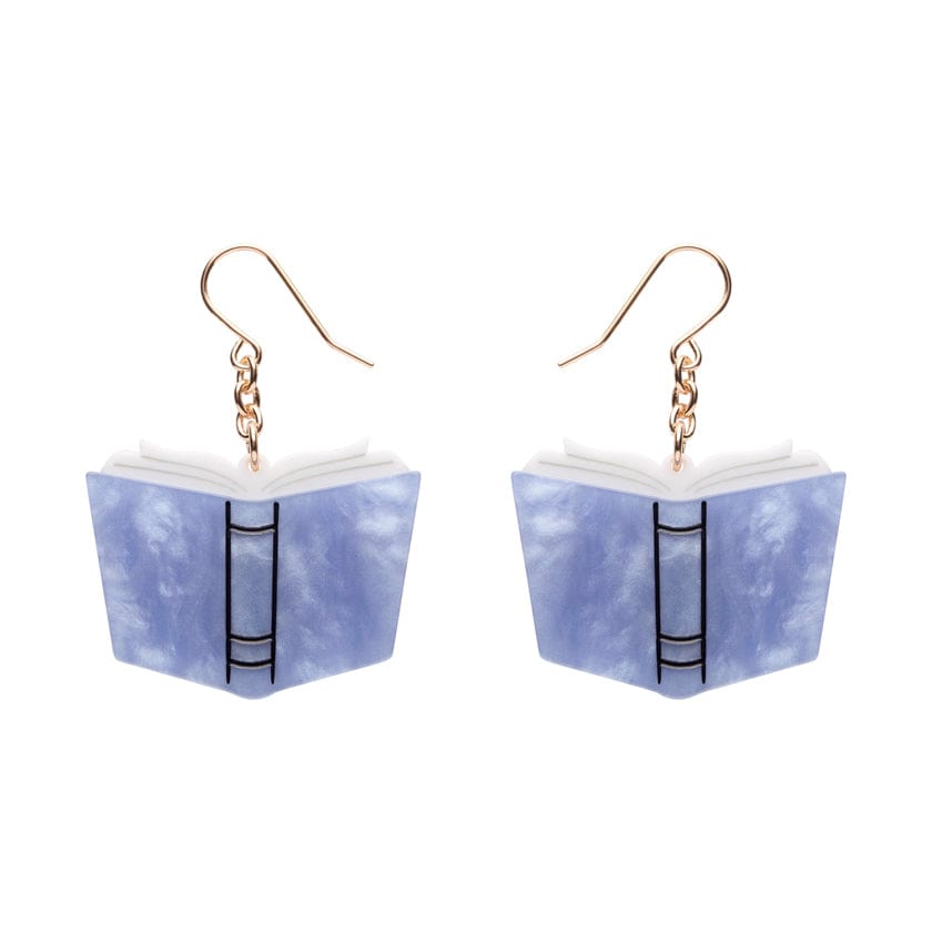 Story Book Drop Earrings - Blue  -  Erstwilder Essentials  -  Quirky Resin and Enamel Accessories