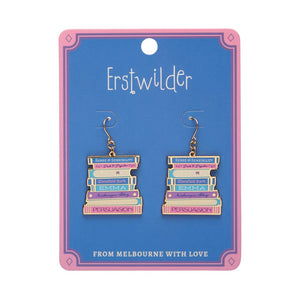 Jane Austen Book Club Enamel Drop Earrings  -  Erstwilder  -  Quirky Resin and Enamel Accessories