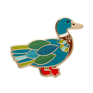 Mighty Mallard Enamel Pin  -  Erstwilder  -  Quirky Resin and Enamel Accessories