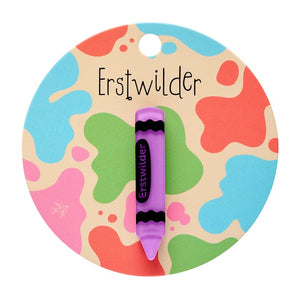 Crayon Simplified Mini Brooch - Purple  -  Erstwilder Simplified  -  Quirky Resin and Enamel Accessories