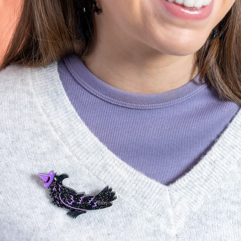 Flirt and Flutter Brooch  -  Erstwilder  -  Quirky Resin and Enamel Accessories