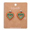 Heart Rainbow Stud Drop Earrings  -  Erstwilder Essentials  -  Quirky Resin and Enamel Accessories