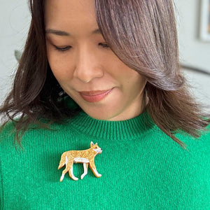 Dave the Dingo Brooch  -  Erstwilder  -  Quirky Resin and Enamel Accessories