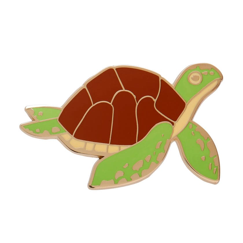 Green Turtle Enamel Pin  -  Erstwilder  -  Quirky Resin and Enamel Accessories