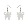 Pussy Cat Bubble Resin Drop Earrings - White  -  Erstwilder Essentials  -  Quirky Resin and Enamel Accessories