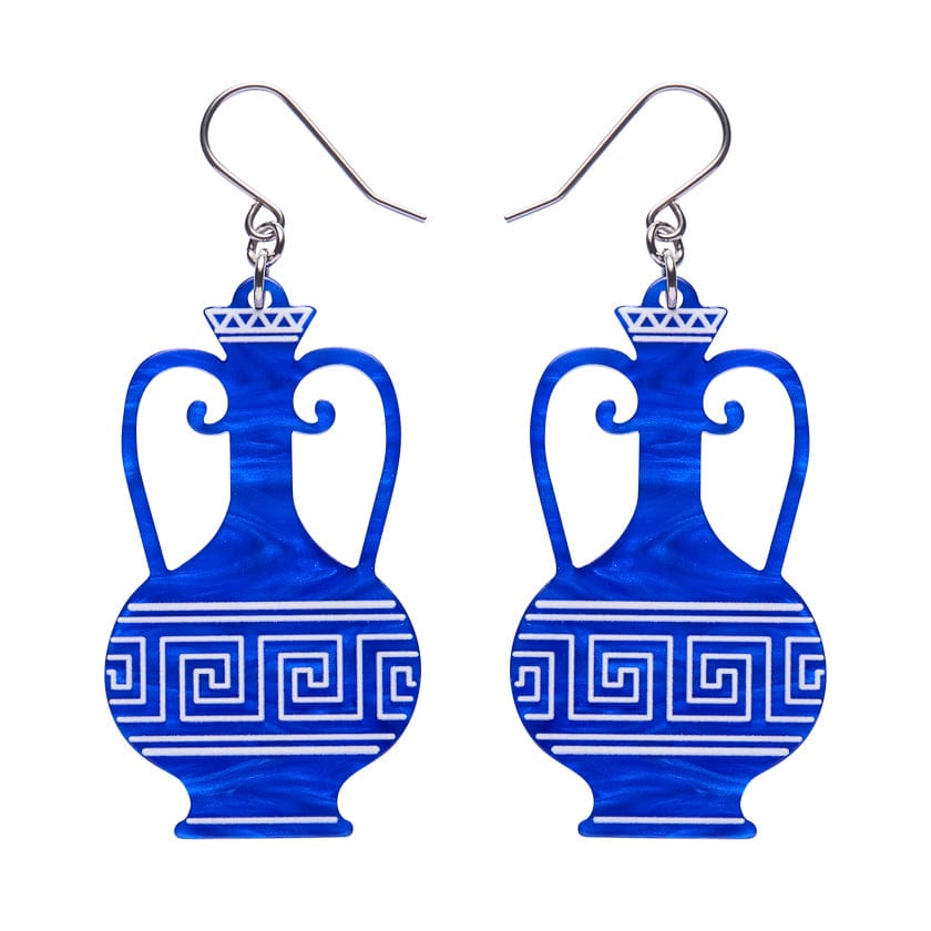 Amphora Drop Earrings - Blue  -  Erstwilder Essentials  -  Quirky Resin and Enamel Accessories