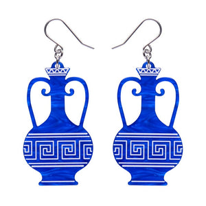Amphora Drop Earrings - Blue  -  Erstwilder Essentials  -  Quirky Resin and Enamel Accessories