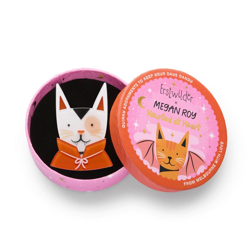 Fangtastic Kitty Brooch (IMPERFECT)  -  Erstwilder  -  Quirky Resin and Enamel Accessories