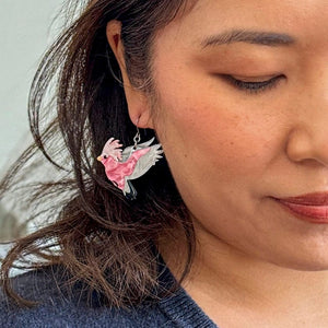 Gertie the Galah Drop Earrings  -  Erstwilder  -  Quirky Resin and Enamel Accessories
