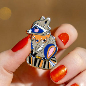 The Resourceful Raccoon Enamel Pin  -  Erstwilder  -  Quirky Resin and Enamel Accessories