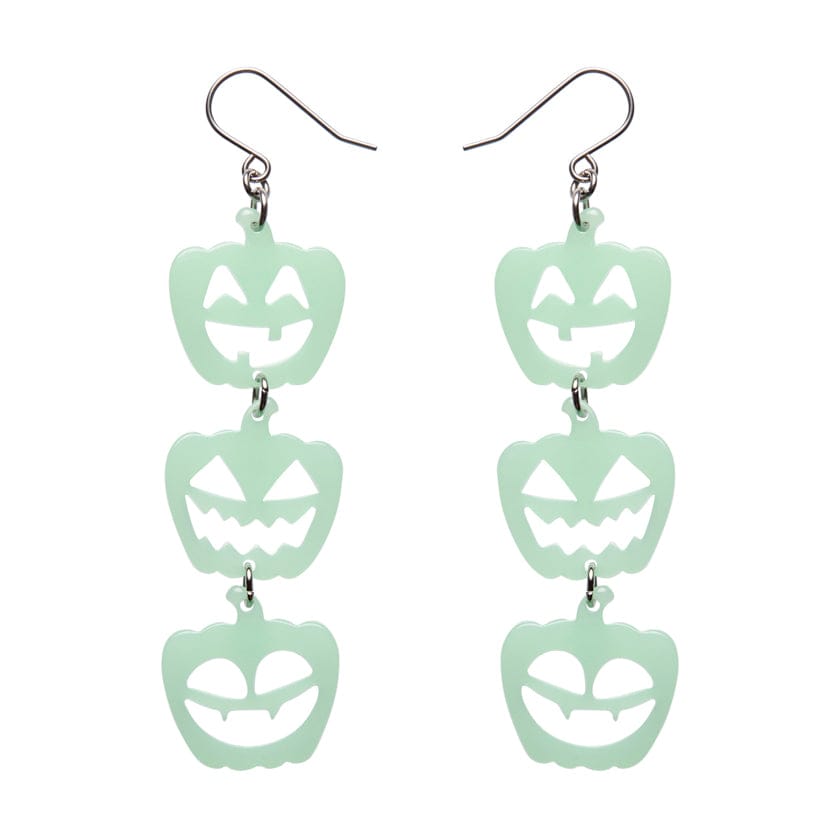 Halloween Pumpkins Drop Earrings - Glow in the Dark  -  Erstwilder Essentials  -  Quirky Resin and Enamel Accessories