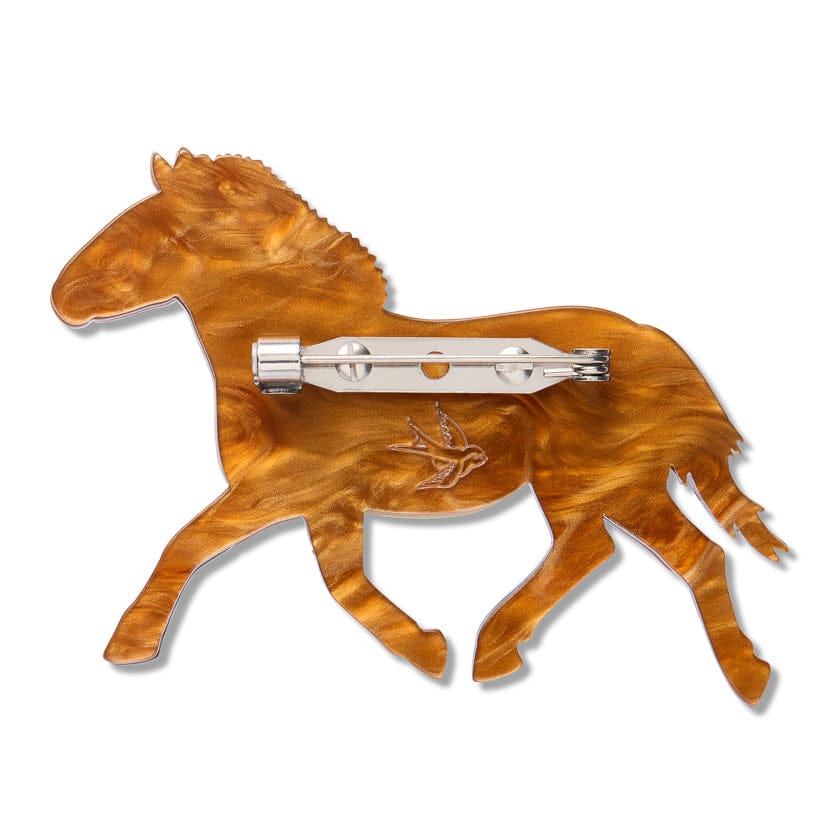 Takhi Wild Horse Brooch  -  Erstwilder  -  Quirky Resin and Enamel Accessories