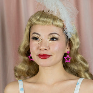 Double Star Stud Earrings – Pink  -  Erstwilder Essentials  -  Quirky Resin and Enamel Accessories