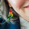 Eastern Rosella Drop Earrings  -  Erstwilder  -  Quirky Resin and Enamel Accessories