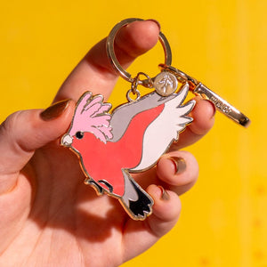 Gertie the Galah Enamel Key Ring  -  Erstwilder  -  Quirky Resin and Enamel Accessories