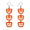 Halloween Pumpkins Drop Earrings - Orange  -  Erstwilder Essentials  -  Quirky Resin and Enamel Accessories