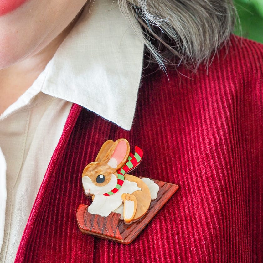 Breezy the Bunny Brooch – Erstwilder - Main Image