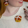 Hot Cross Cravings Brooch  -  Erstwilder  -  Quirky Resin and Enamel Accessories