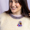 Studious Snow Owl Brooch  -  Erstwilder  -  Quirky Resin and Enamel Accessories