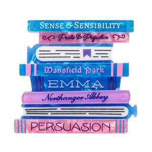 Jane Austen Book Club Brooch  -  Erstwilder  -  Quirky Resin and Enamel Accessories