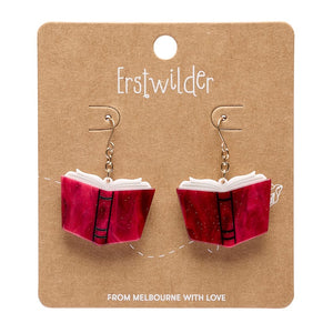 Story Book Drop Earrings - Red Pearl  -  Erstwilder Essentials  -  Quirky Resin and Enamel Accessories