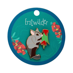 Penny the Possum Enamel Pin  -  Erstwilder  -  Quirky Resin and Enamel Accessories