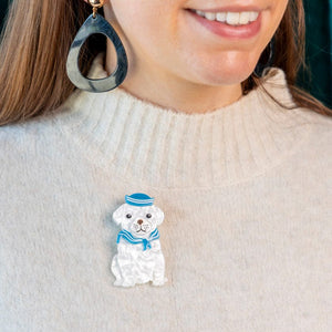 The Sailor Pup Brooch  -  Erstwilder  -  Quirky Resin and Enamel Accessories