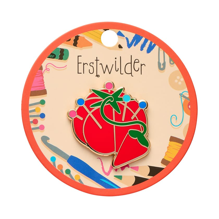 Classic Pin Cushion Enamel Pin  -  Erstwilder  -  Quirky Resin and Enamel Accessories