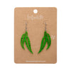 Gum Leaf Drop Earrings - Green  -  Erstwilder Essentials  -  Quirky Resin and Enamel Accessories