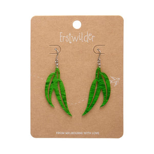Gum Leaf Drop Earrings - Green  -  Erstwilder Essentials  -  Quirky Resin and Enamel Accessories