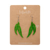 Gum Leaf Drop Earrings - Green