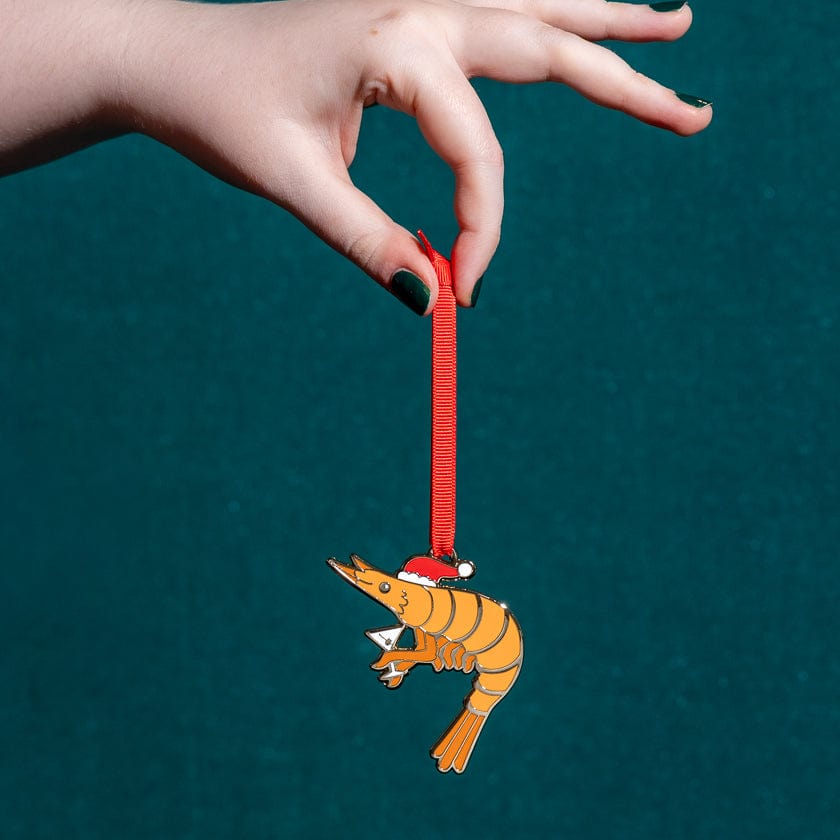 Pascal the Prawn Enamel Ornament  -  Erstwilder  -  Quirky Resin and Enamel Accessories