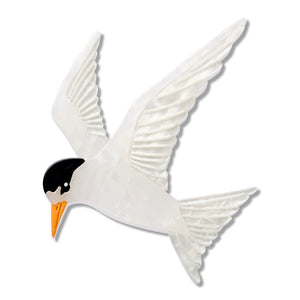 New Zealand Fairy Tern Brooch  -  Erstwilder  -  Quirky Resin and Enamel Accessories