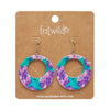 Hydrangea Circle Drop Earrings - Purple  -  Erstwilder Essentials  -  Quirky Resin and Enamel Accessories