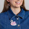 Sabine the Swan Brooch  -  Erstwilder  -  Quirky Resin and Enamel Accessories