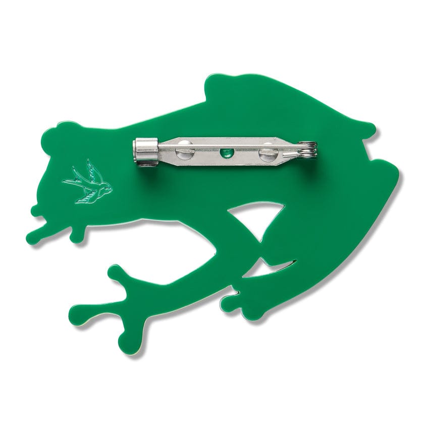Buckley’s Giant Glass Frog Brooch  -  Erstwilder  -  Quirky Resin and Enamel Accessories