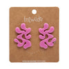 Statement Coral Stud Earrings - Pink  -  Erstwilder Essentials  -  Quirky Resin and Enamel Accessories