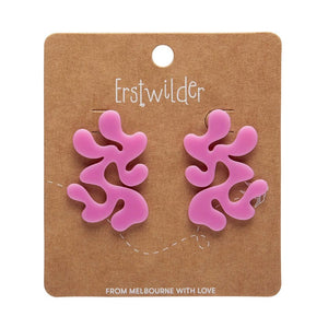 Statement Coral Stud Earrings - Pink  -  Erstwilder Essentials  -  Quirky Resin and Enamel Accessories