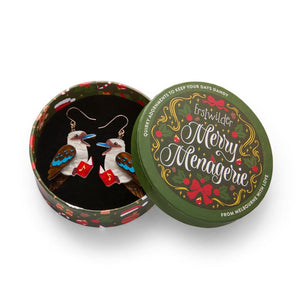 Kip the Kookaburra Drop Earrings  -  Erstwilder  -  Quirky Resin and Enamel Accessories