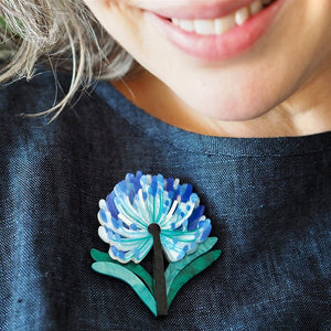 Abundant Agapanthus Brooch  -  Erstwilder  -  Quirky Resin and Enamel Accessories
