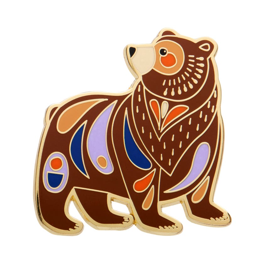 The Brawny Brown Bear Enamel Pin  -  Erstwilder  -  Quirky Resin and Enamel Accessories