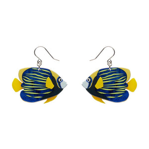 Emperor Angelfish Drop Earrings (IMPERFECT)  -  Erstwilder  -  Quirky Resin and Enamel Accessories