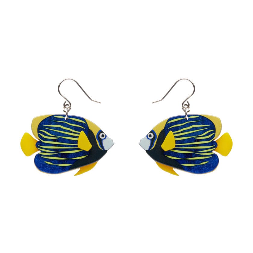 Emperor Angelfish Drop Earrings (IMPERFECT)  -  Erstwilder  -  Quirky Resin and Enamel Accessories