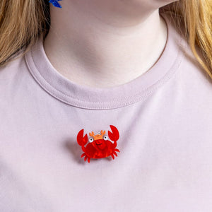 Crabs Simplified Mini Brooch  -  Erstwilder Simplified  -  Quirky Resin and Enamel Accessories